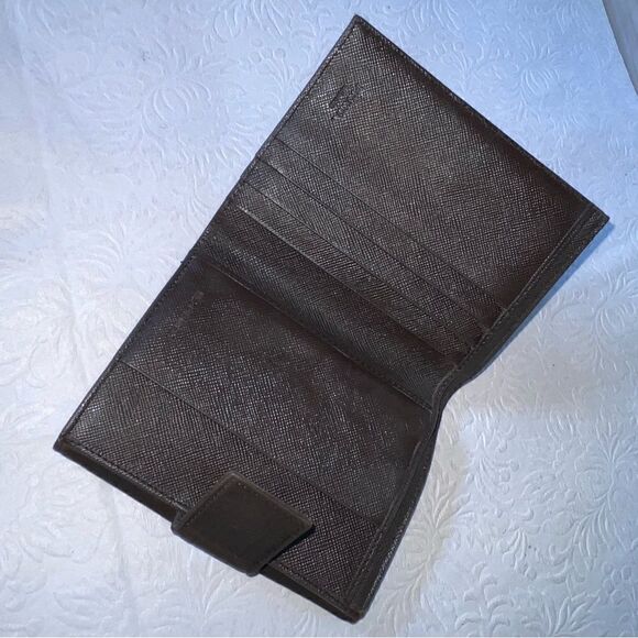 AUTHENTIC Prada Nylon Compact Wallet Brown - Picture 6 of 9